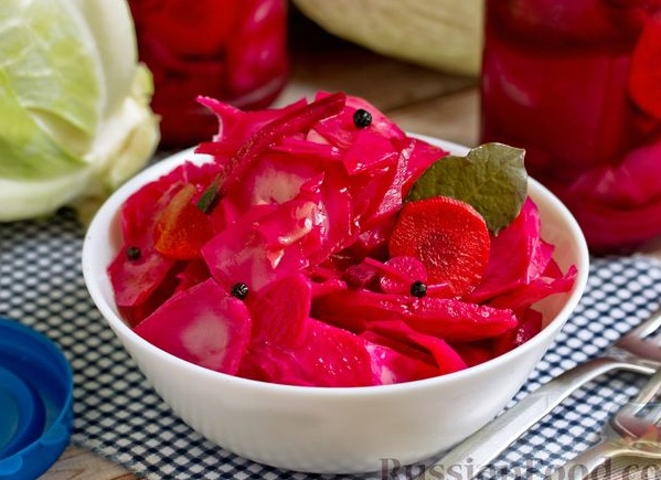 Быстрая засолка капусты со свеклой