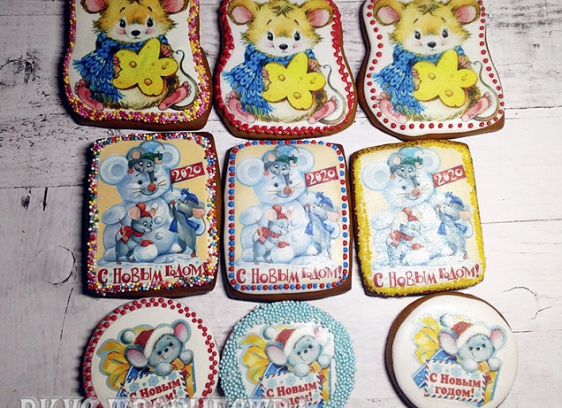 Как приклеить вафельную картинку на пряник