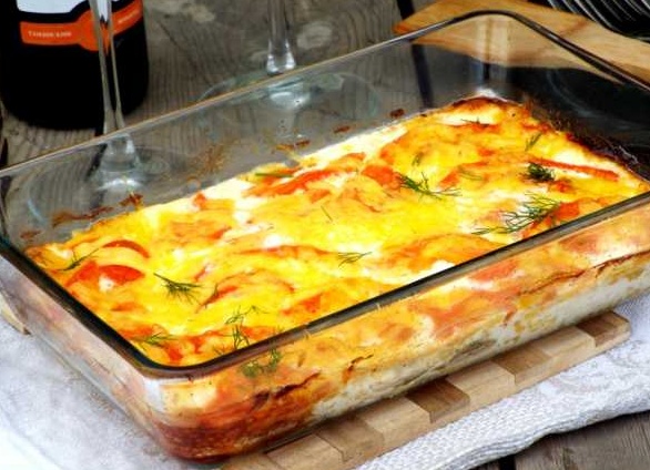 Овощная запеканка из кабачков и баклажанов